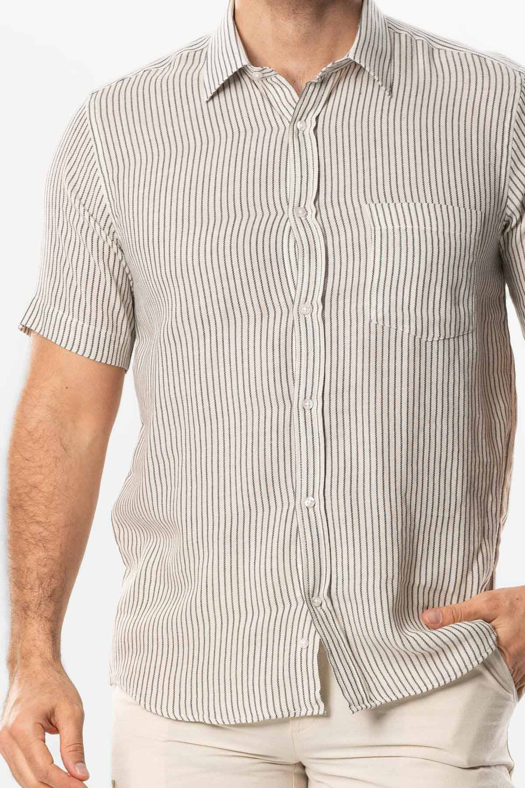 Men - Brown Striped Destin Shirt