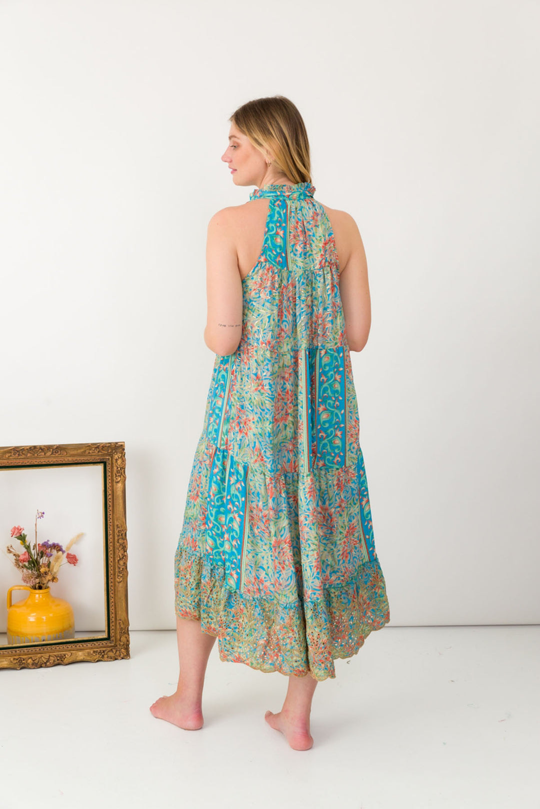 Embroidery Silk Dress