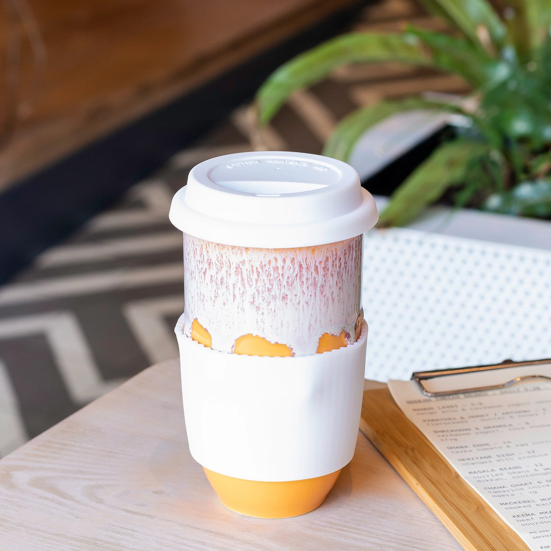 Grapefruit Ceramic Travel Mug – 16oz - Christmas Holiday Mug
