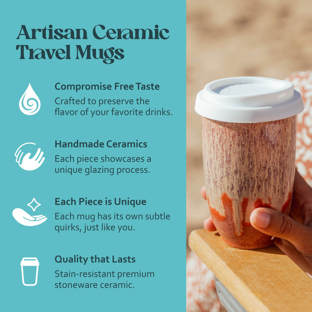 Jupiter Ceramic Travel Mug – 12oz Stoneware Travel Mug