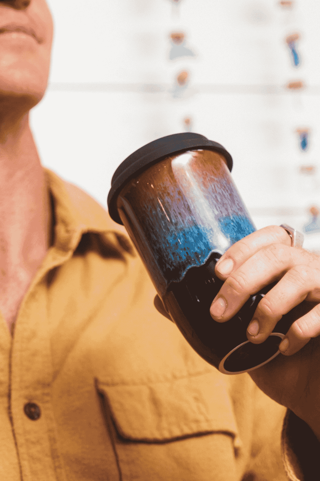 Monsoon Ceramic Travel Mug – 16oz with Lid &amp; Sleeve
