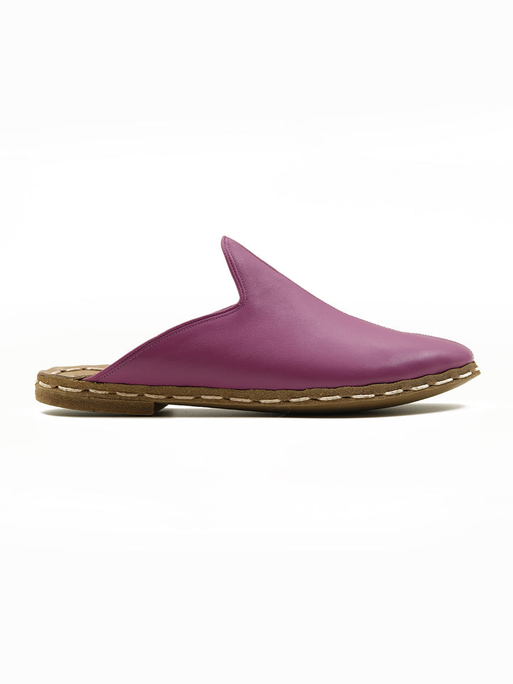 WOMEN'S Mardi Gras Purple FLAT MULE - LEATHER