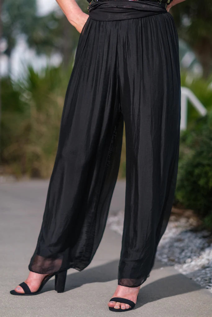 Roxy Silk Straight Leg Pant - Tees By Tina