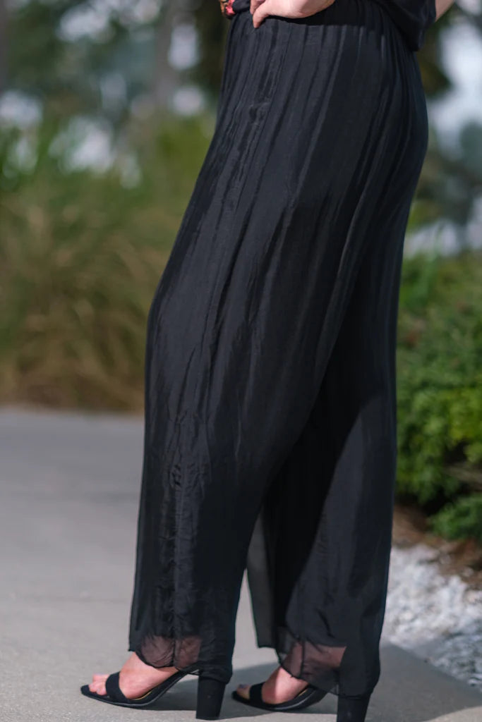 Roxy Silk Straight Leg Pant - Tees By Tina