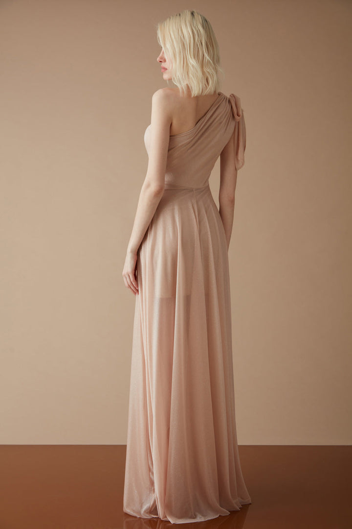 Single Sleeve Maxi Dress