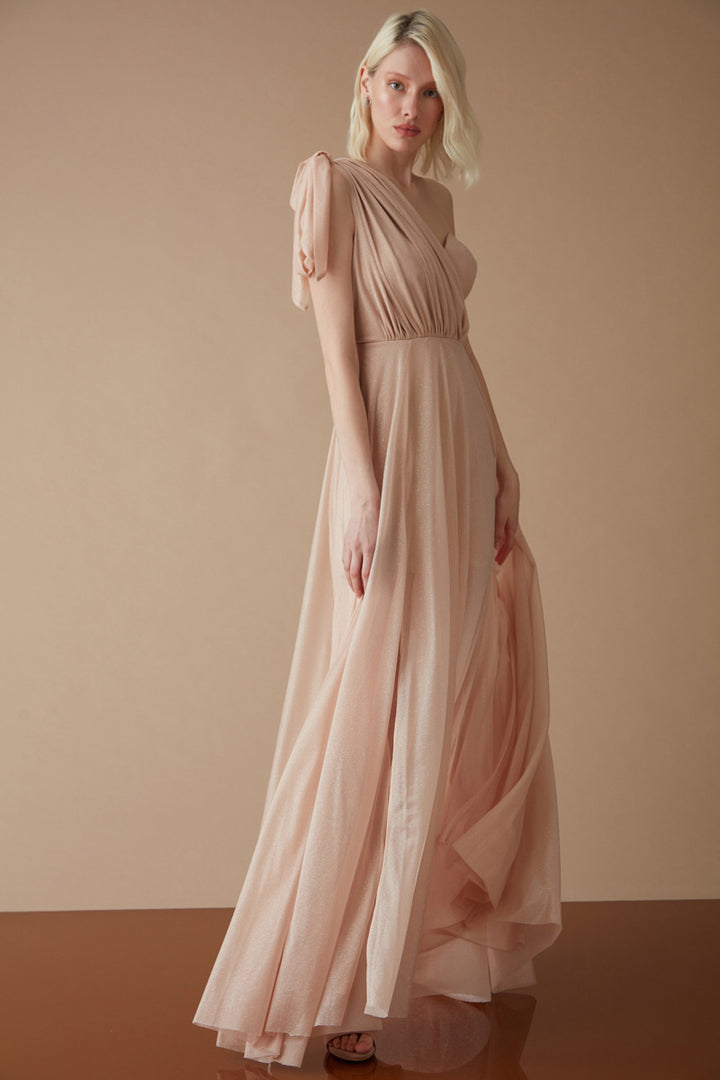 Single Sleeve Maxi Dress