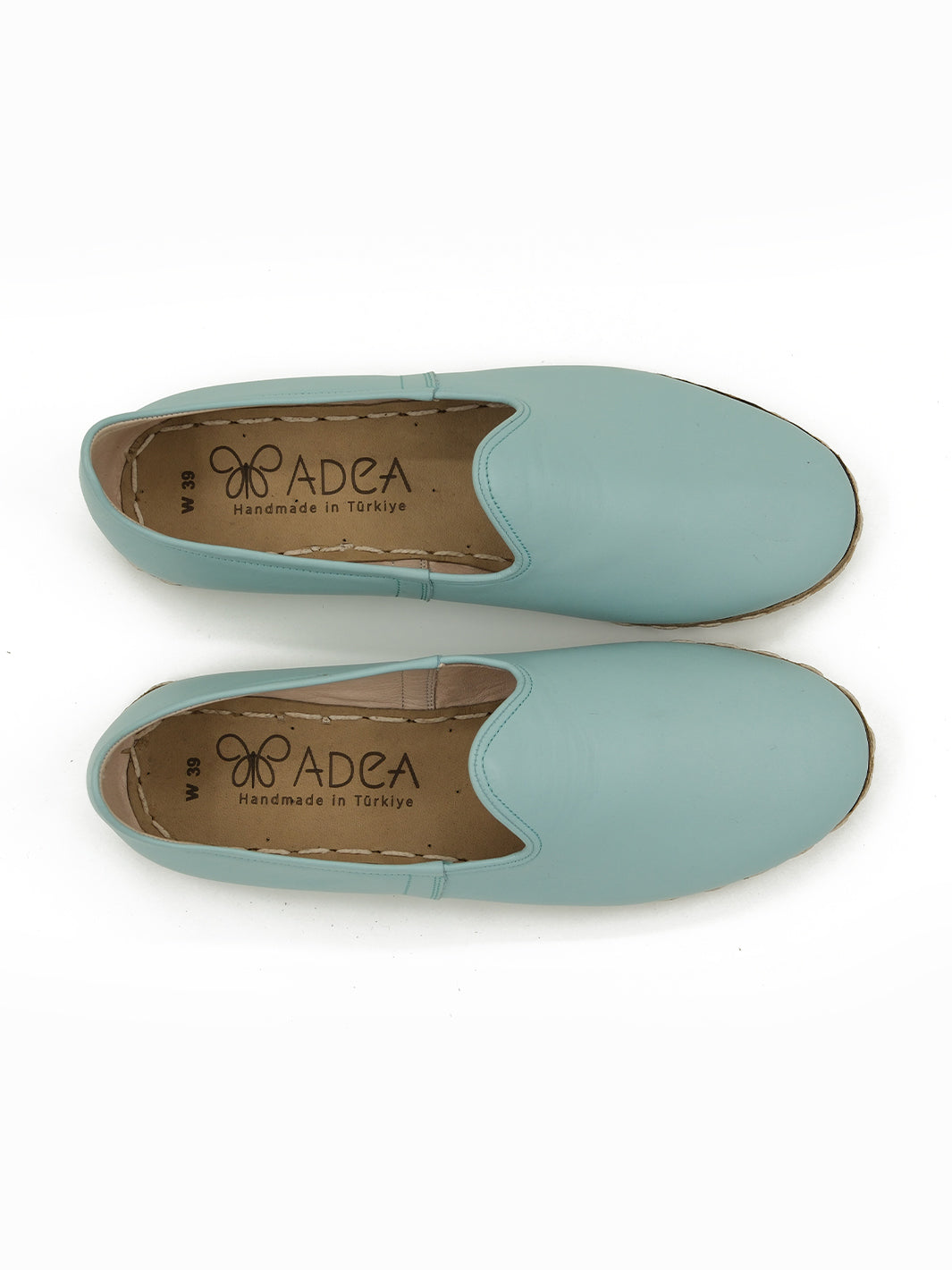 Women's Nile Green Slip on Shoes - Leather