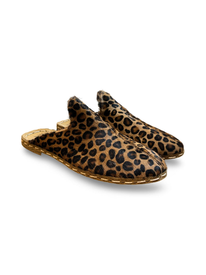 Women's Leopard Flat Mules