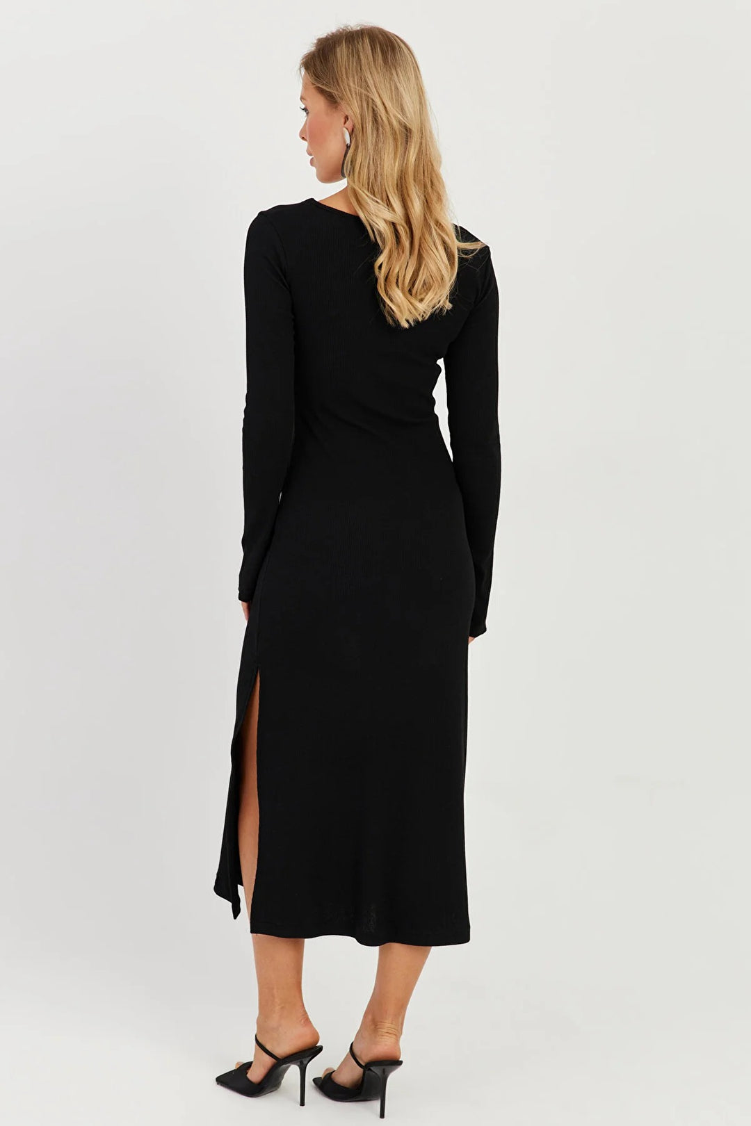 Kara Midi Knit Dress - Black