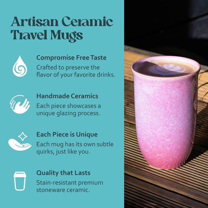 Astral Bloom Ceramic Travel Mug – 12oz Reusable Cup