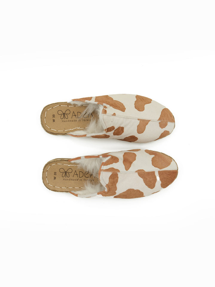 Women's Cow Shearling Flat Mule -  Hair On Leather