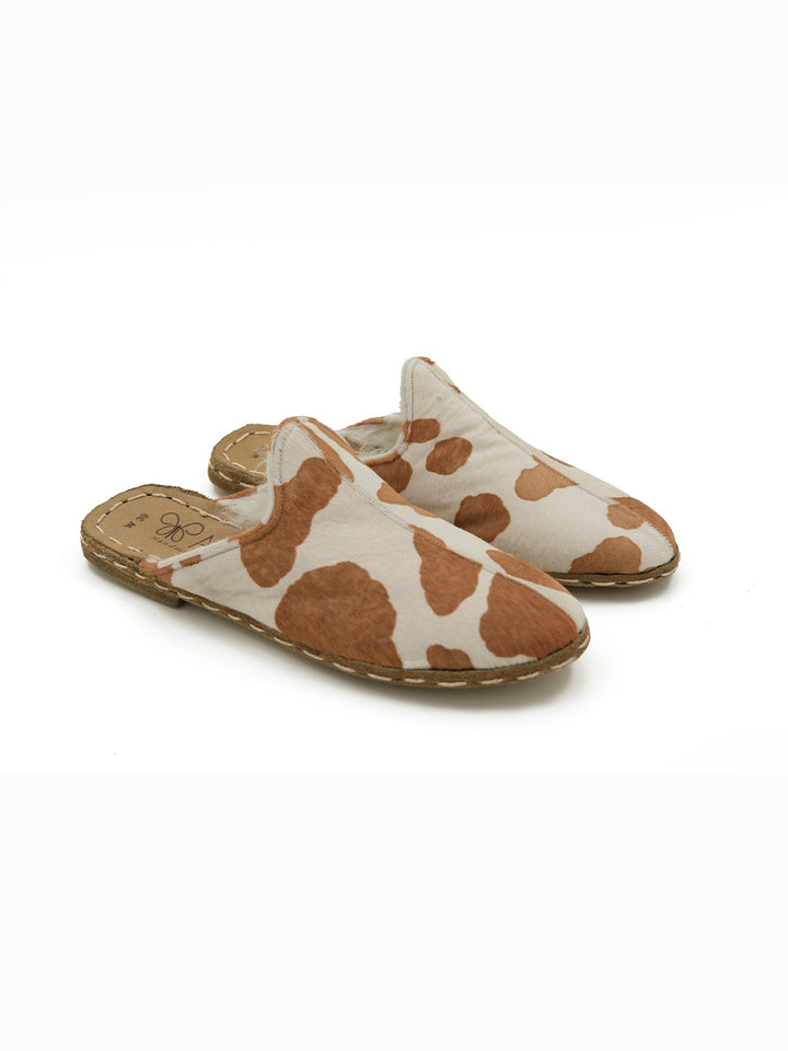 Women's Cow Shearling Flat Mule -  Hair On Leather