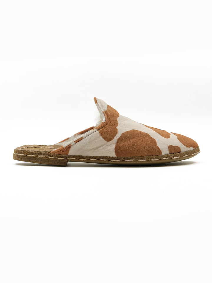 Women's Cow Shearling Flat Mule -  Hair On Leather