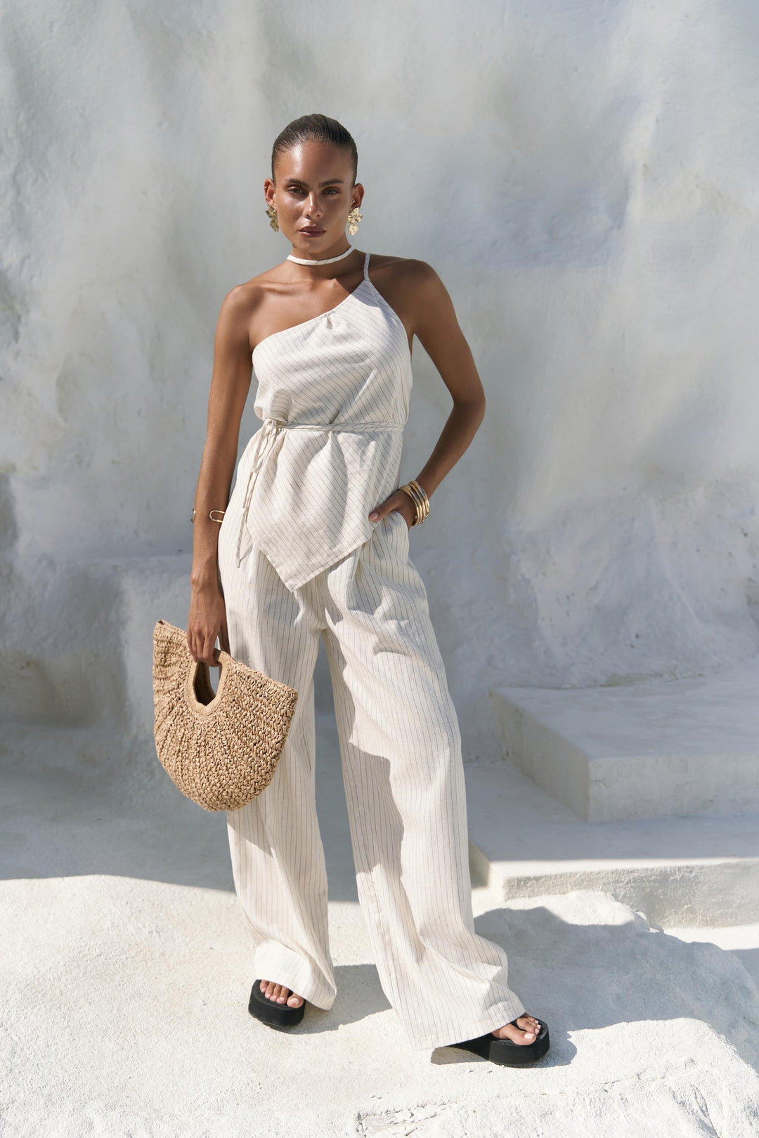 Artemis Linen Pant - Off White