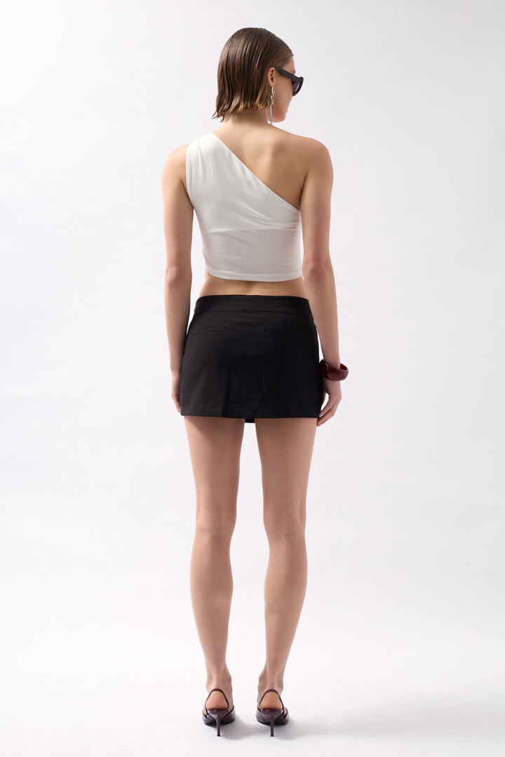 Asymmetric Detail Blouse - White