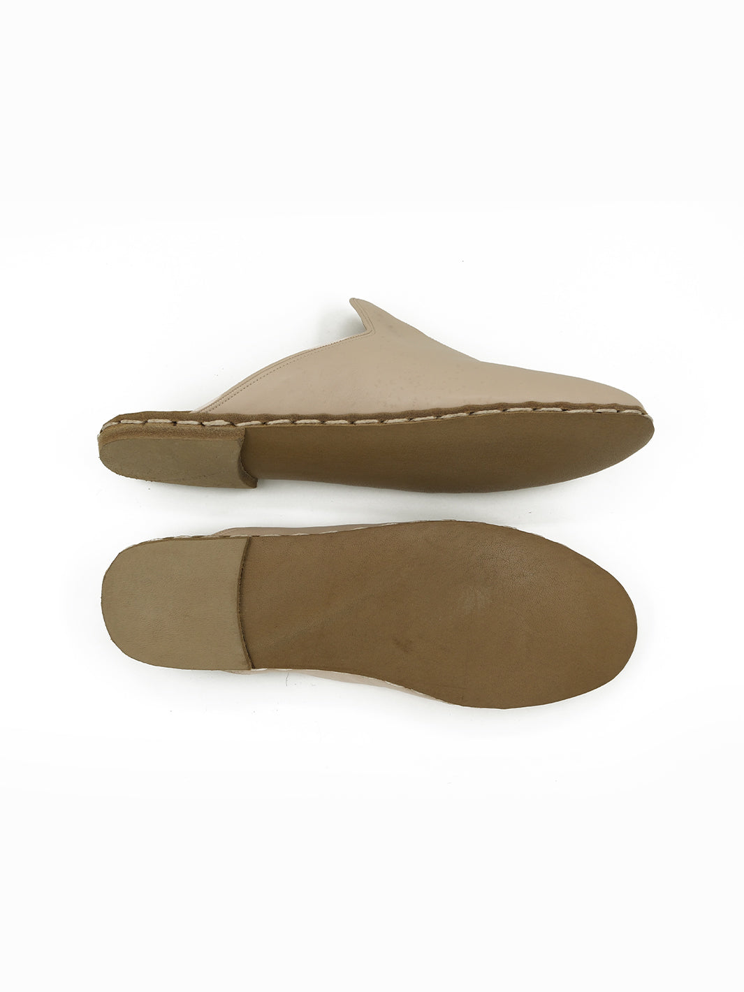 Men's Sandshell Beige Flat Mule - Leather