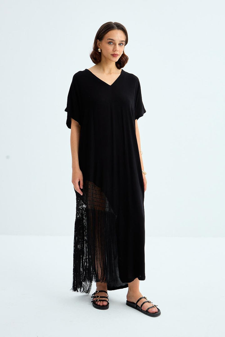 Tassel Black Long Dress