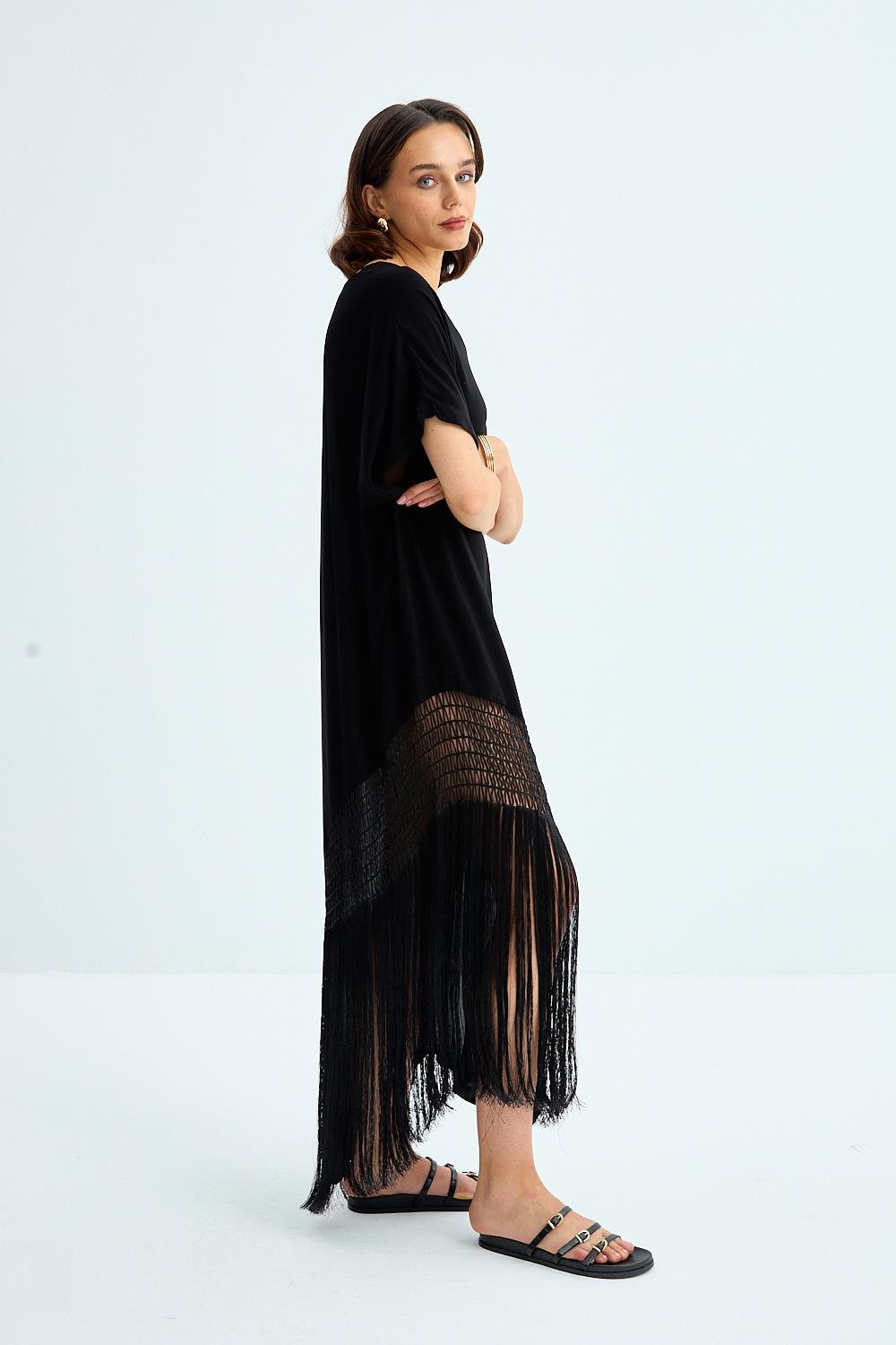 Tassel Black Long Dress