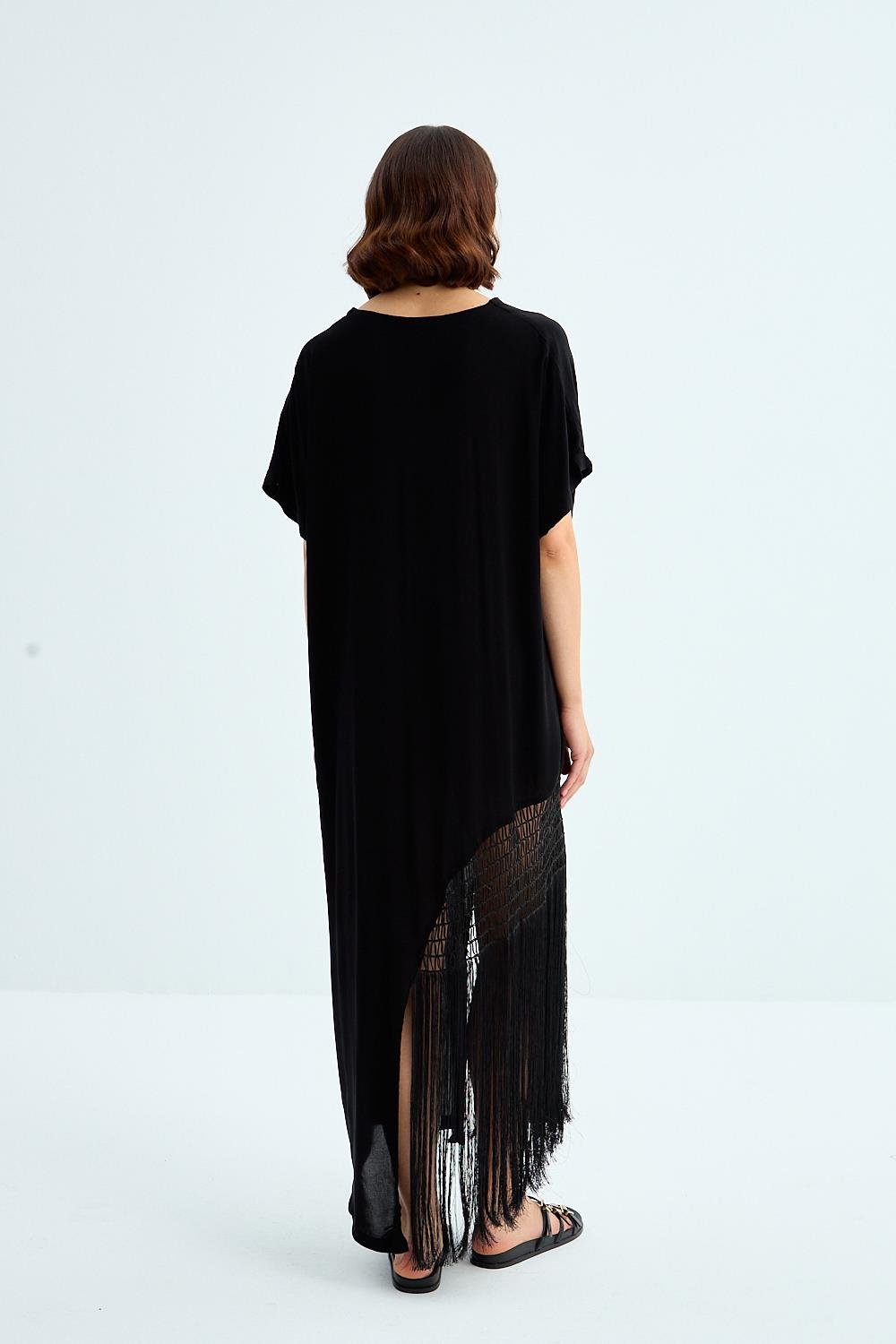 Tassel Black Long Dress