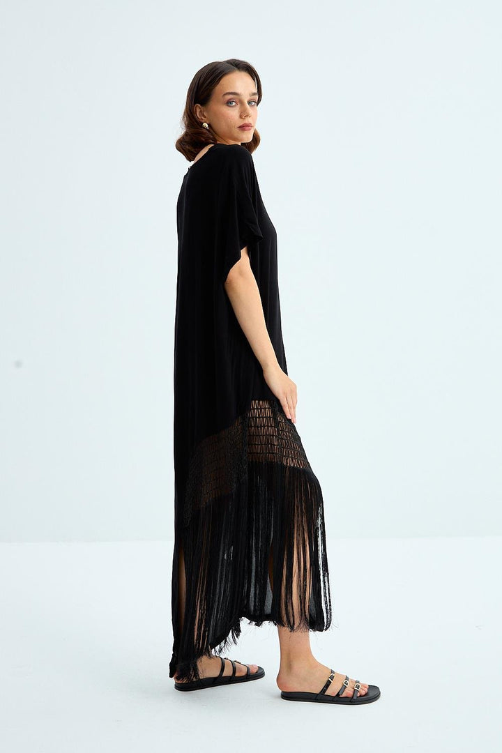 Tassel Black Long Dress