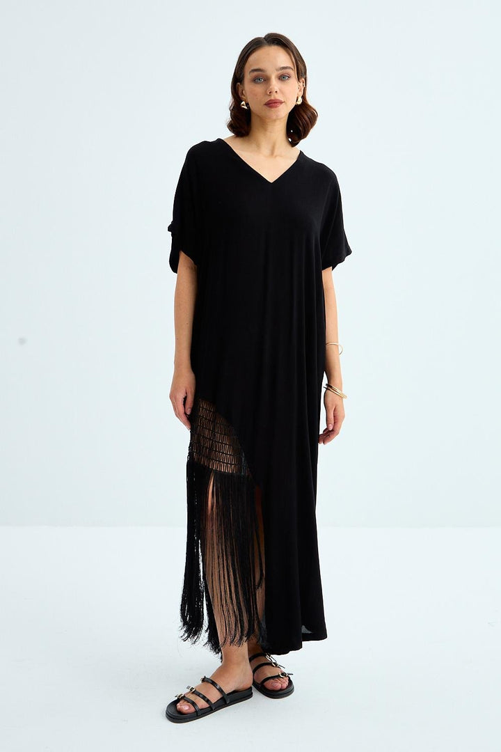 Tassel Black Long Dress