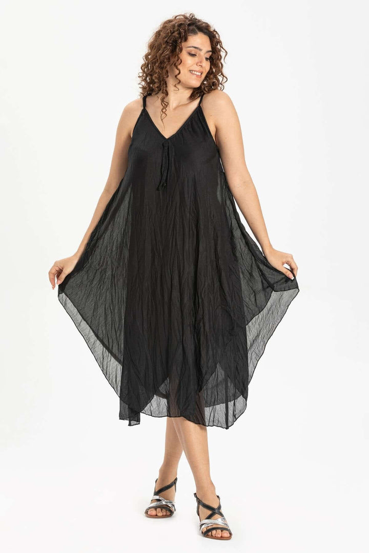 one size black Beach Dress