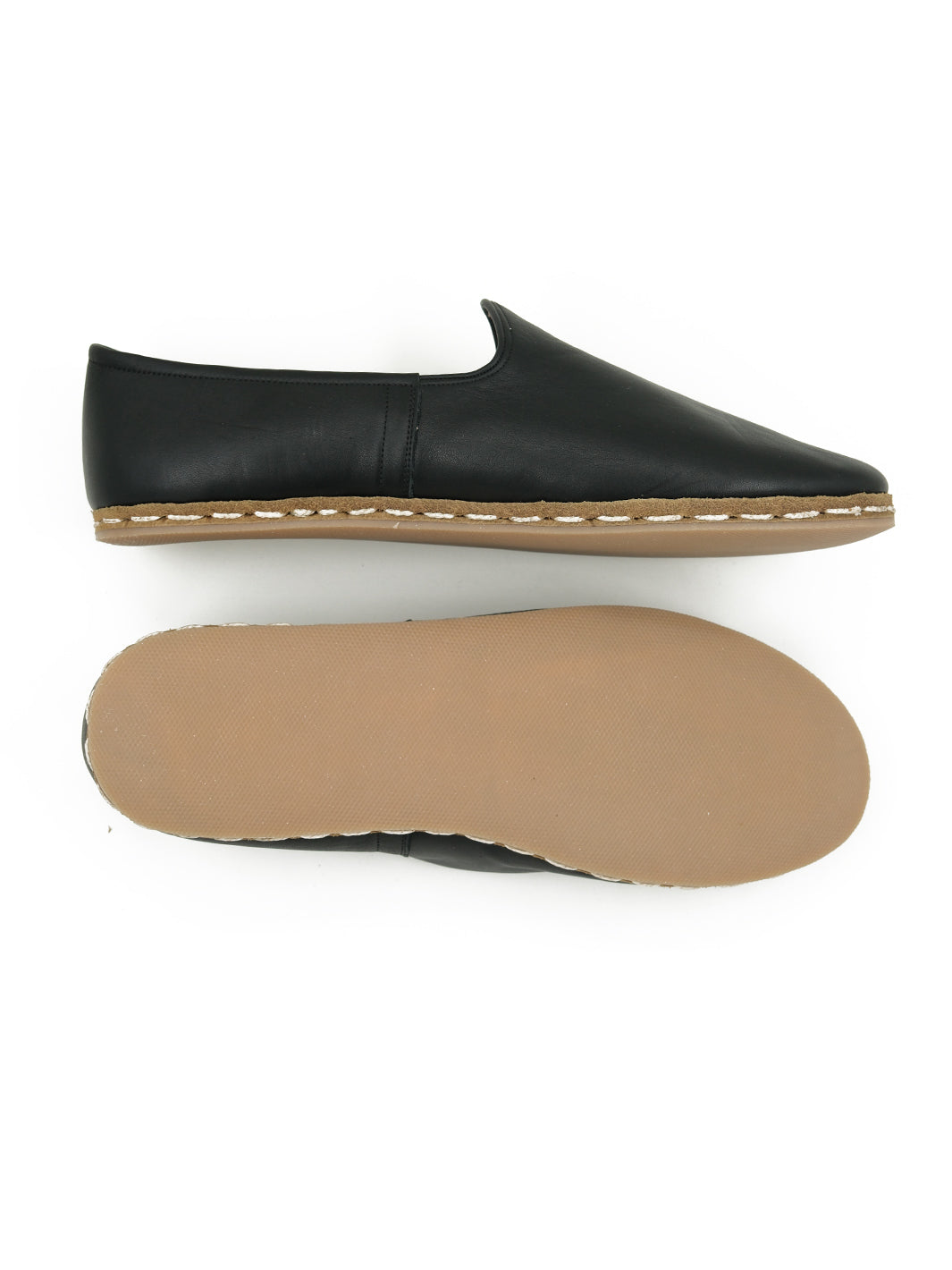 Men's Black Slip On Shoes - Leather