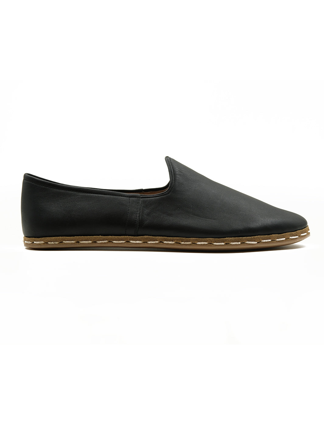 Men's Black Slip On Shoes - Leather