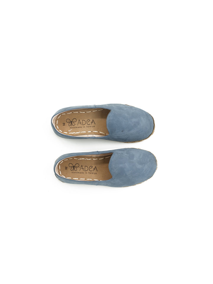 Kids' Blue Slip on Shoes - Nubuck Leather