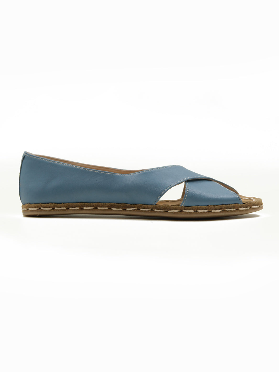 LIKE NEW HAND MADE AEGEAN BLUE LEATHER SANDAL Greek Leather Sandals  main image 4