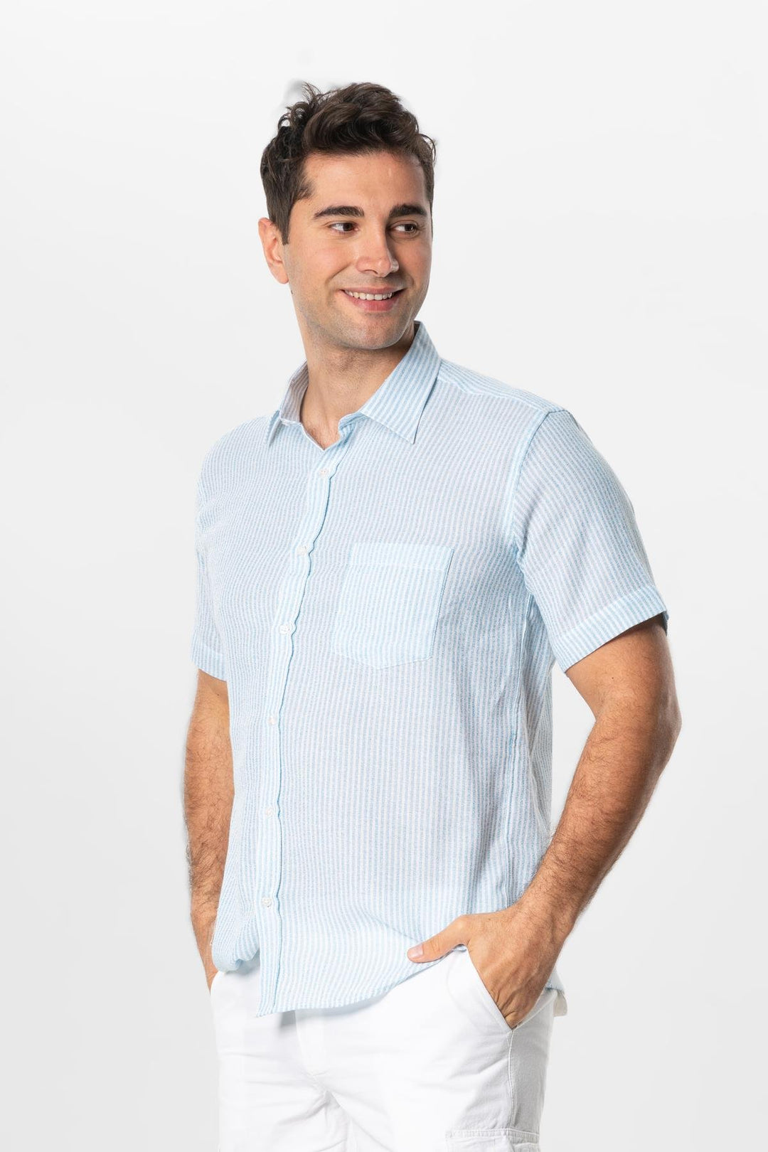 Men - Blue Striped Destin Shirt