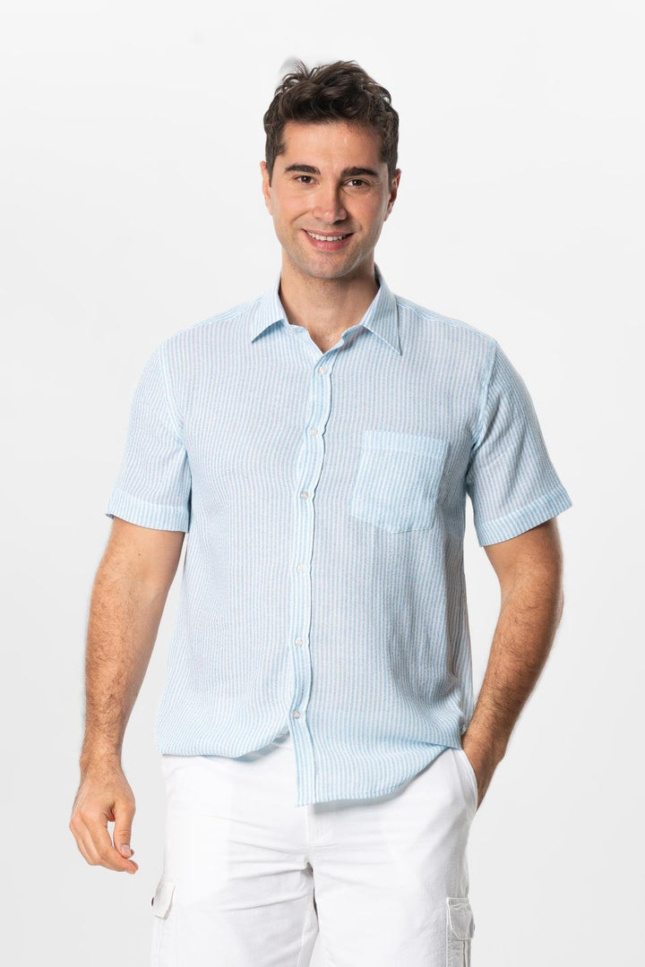 Men - Blue Striped Destin Shirt