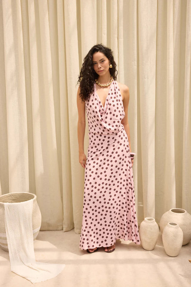 open back blush dot crop top for women