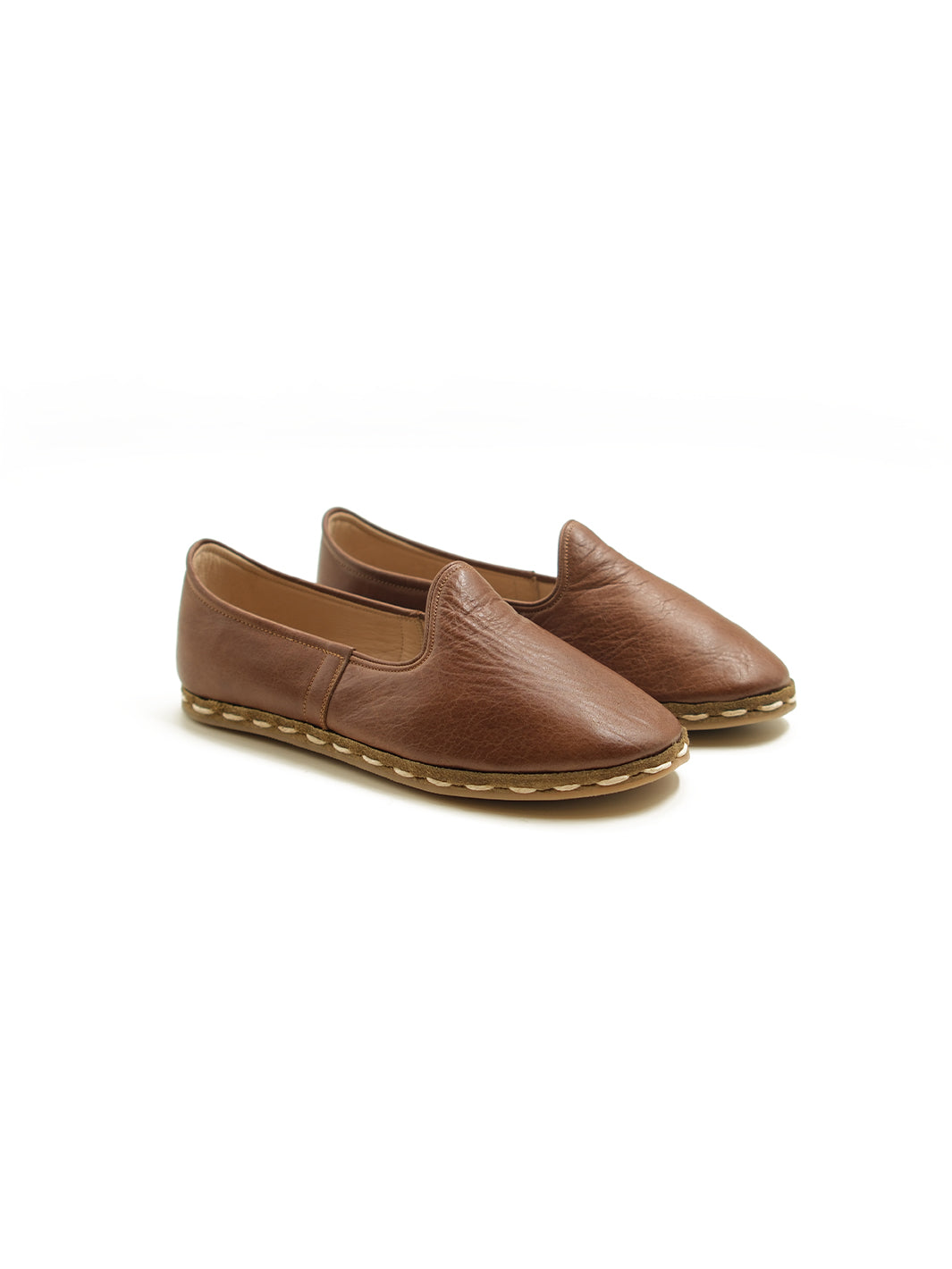 Kids' Walnut Brown Slip On Shoes - Leather