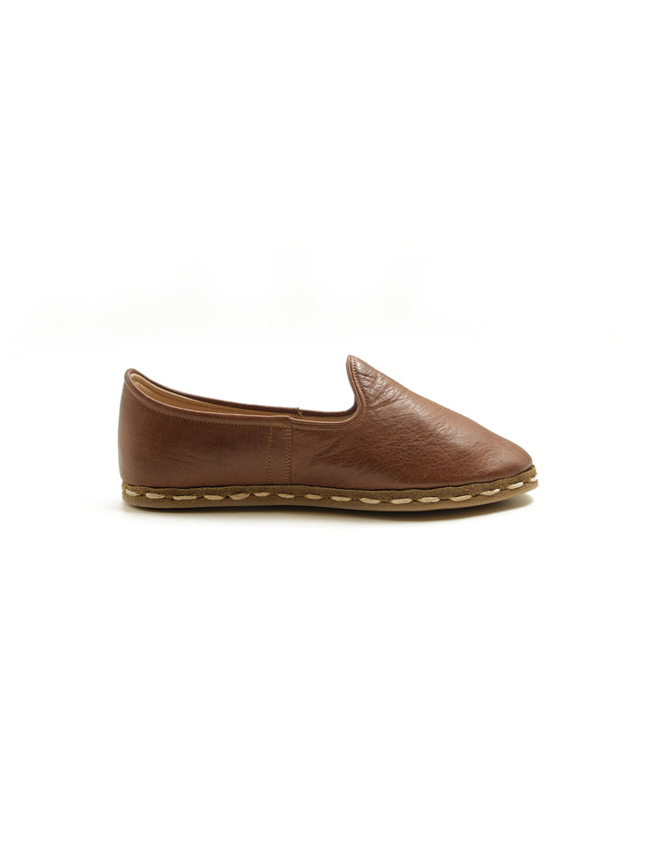 Kids' Walnut Brown Slip On Shoes - Leather