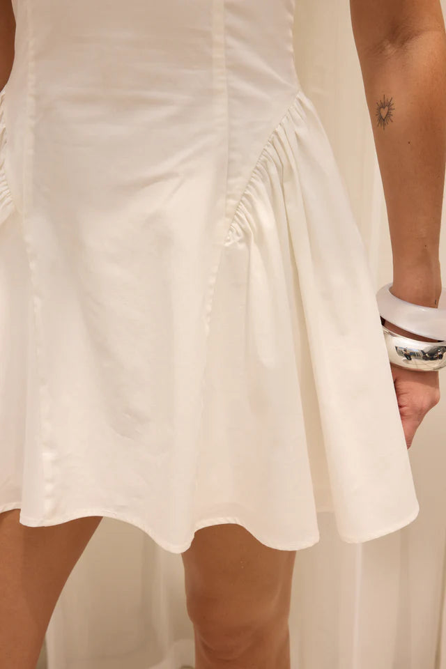 Capri Bow Mini Dress - White