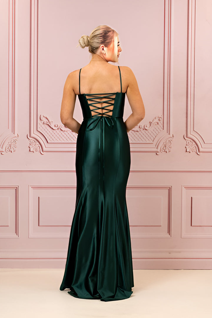 Charlene Evergreen Maxi Evening Gown