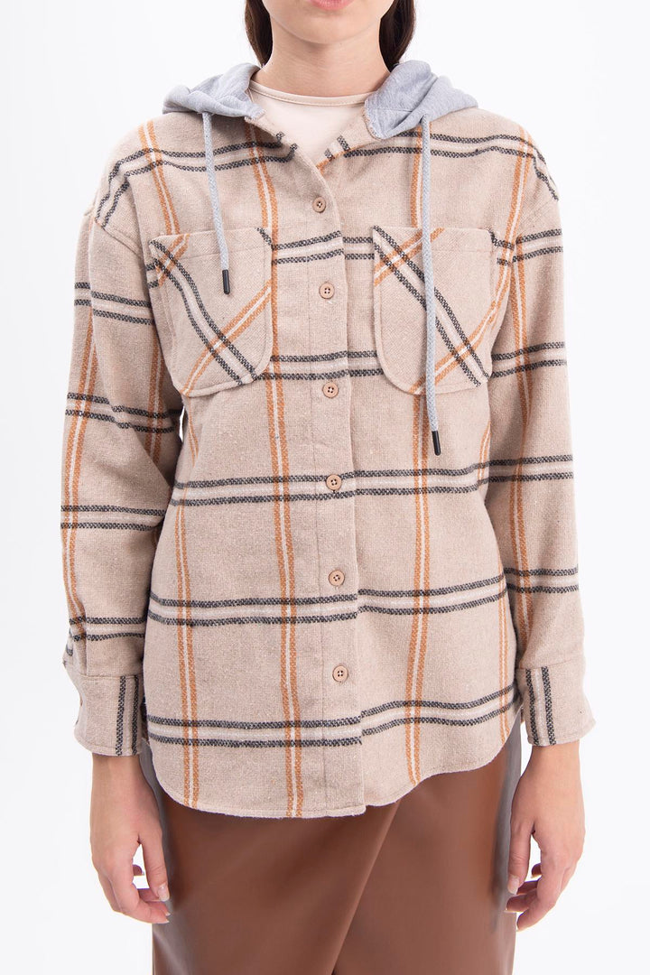 Cotton Hooded Shirt