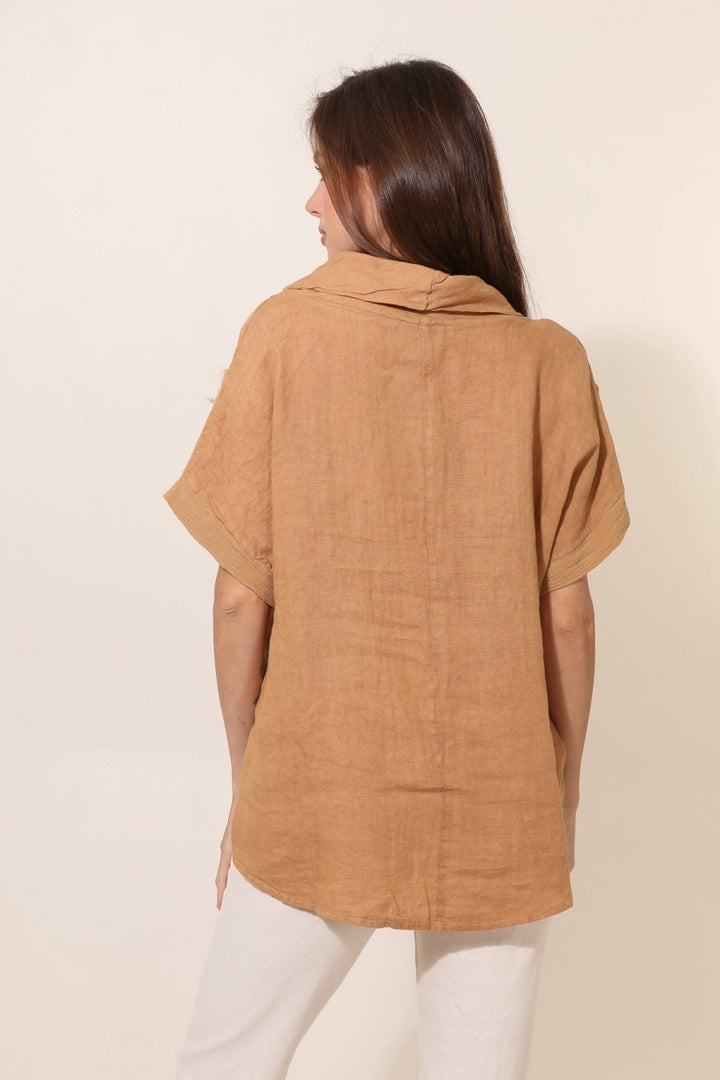 Cowl Neck Linen Top