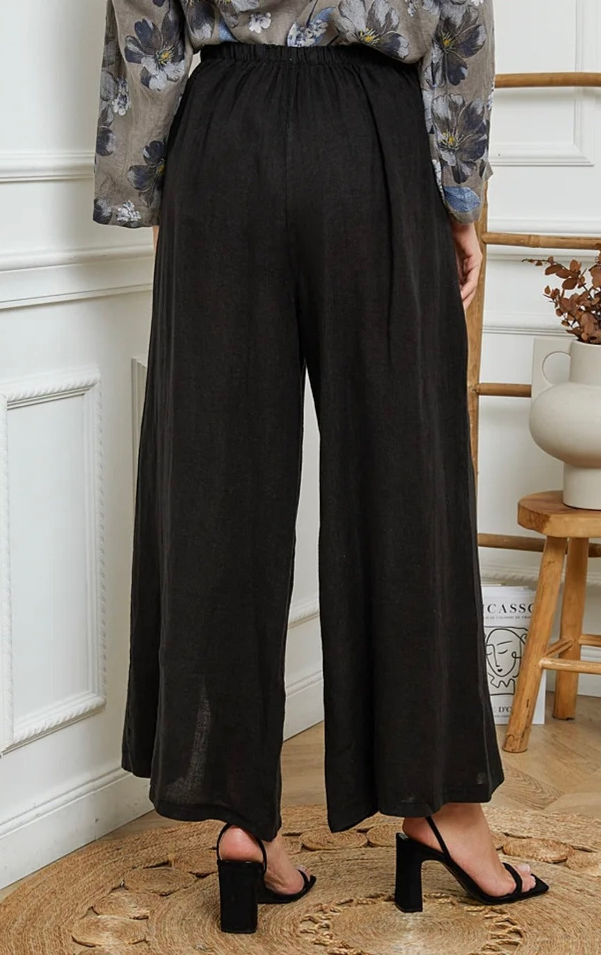 Button Detail Linen Pant
