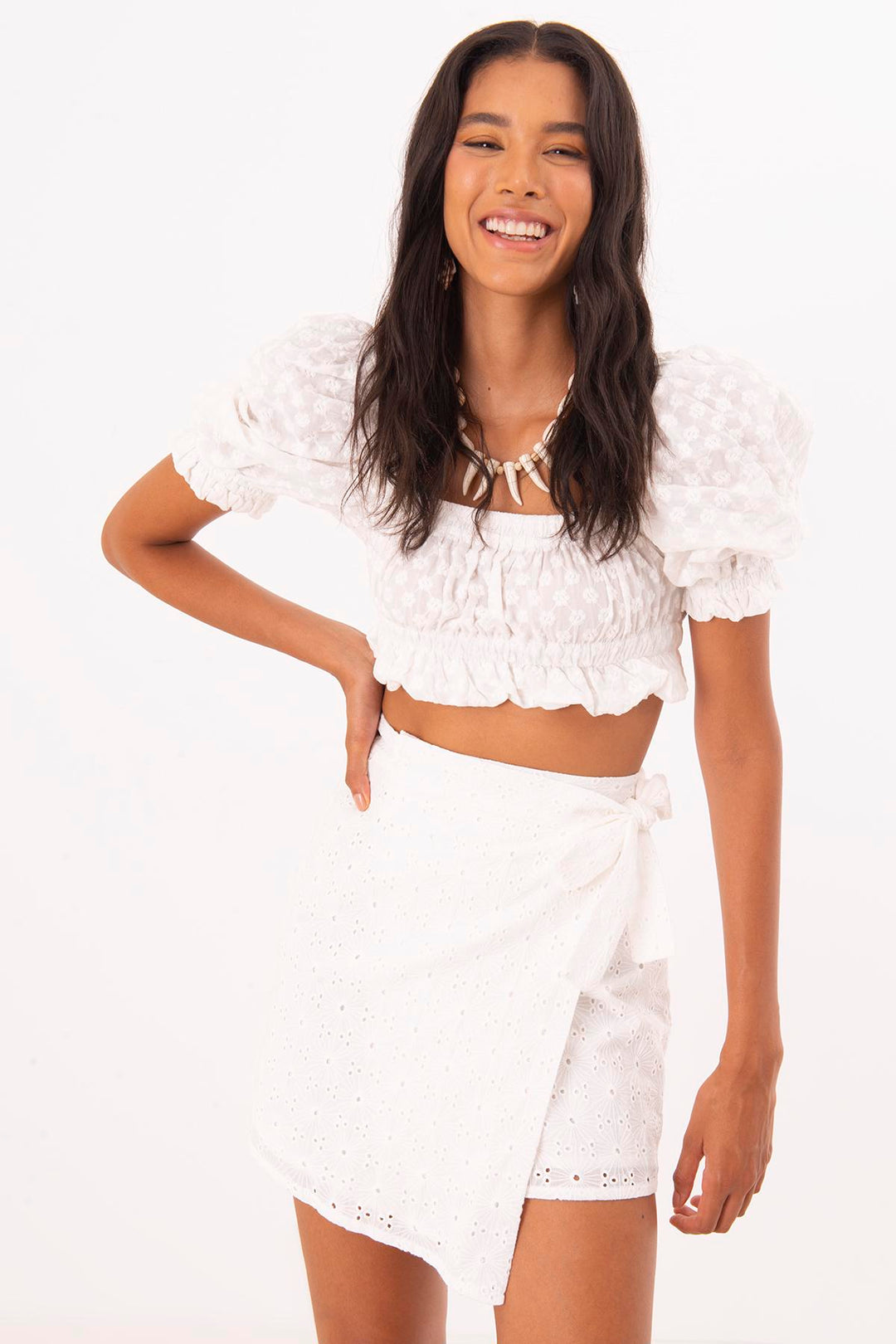 Envelop Mini Skirt- White