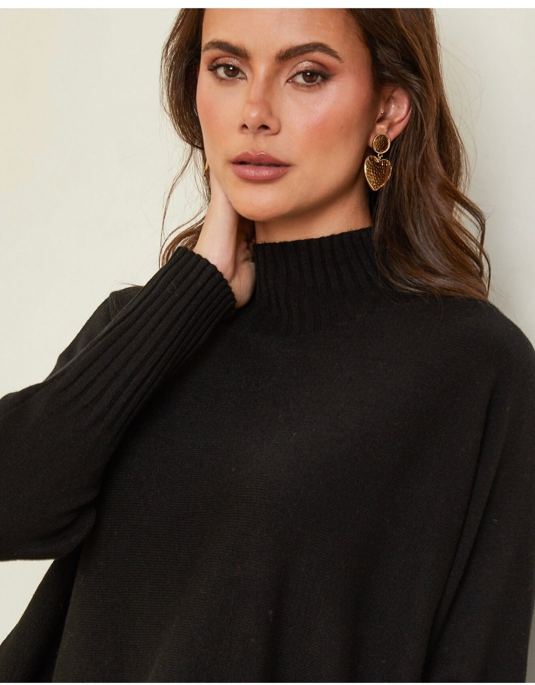 Cashmere Blend High Neck Sweater