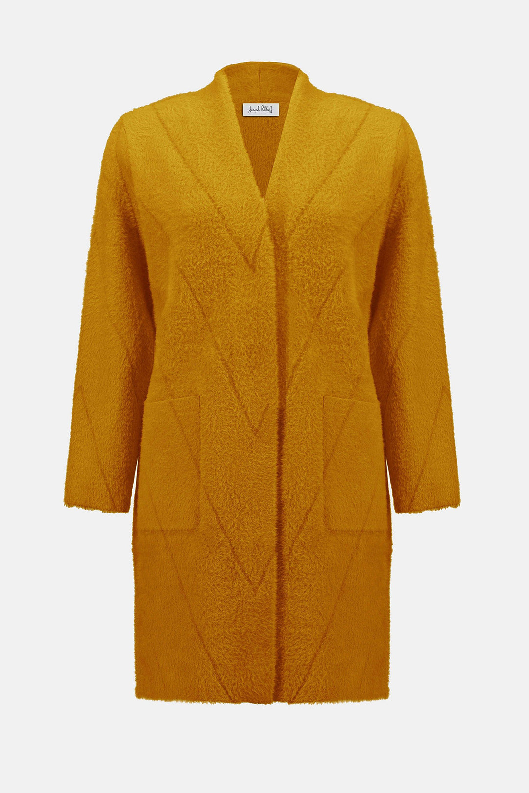 Mustard yellow coat on a white background