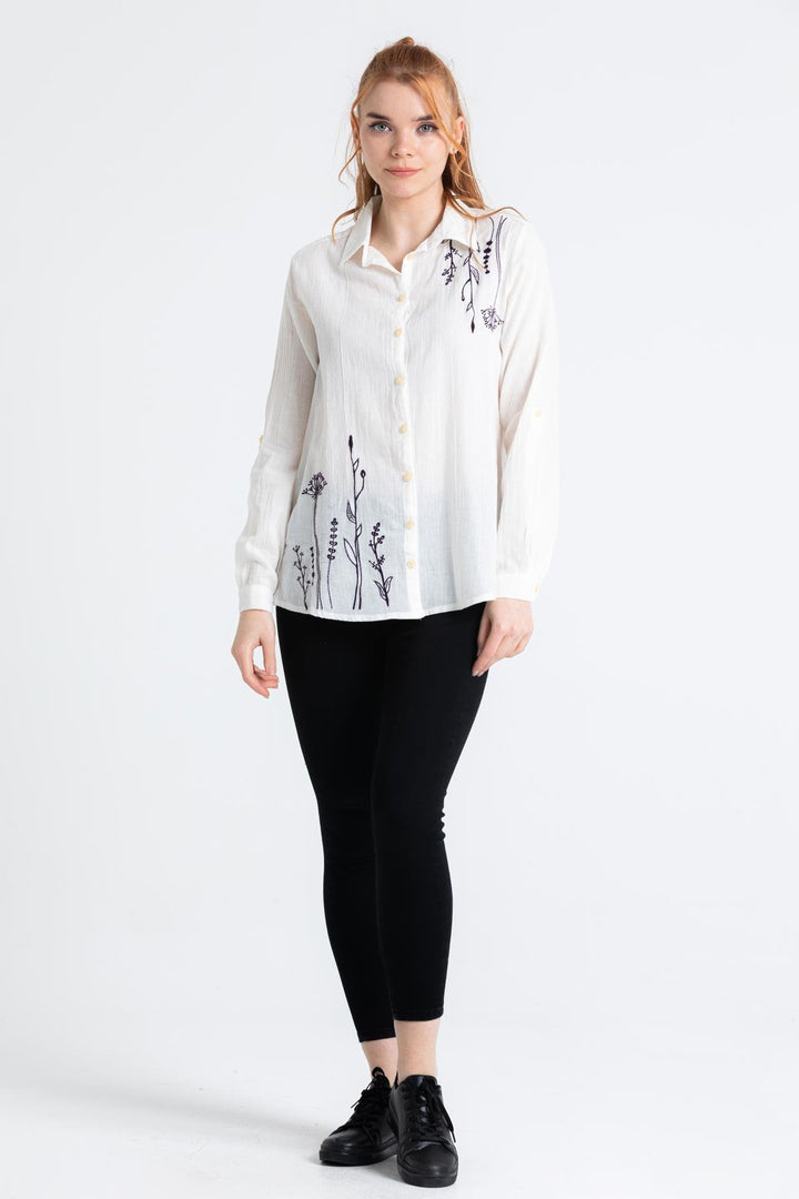 Firuze Long Sleeve Cotton Shirt