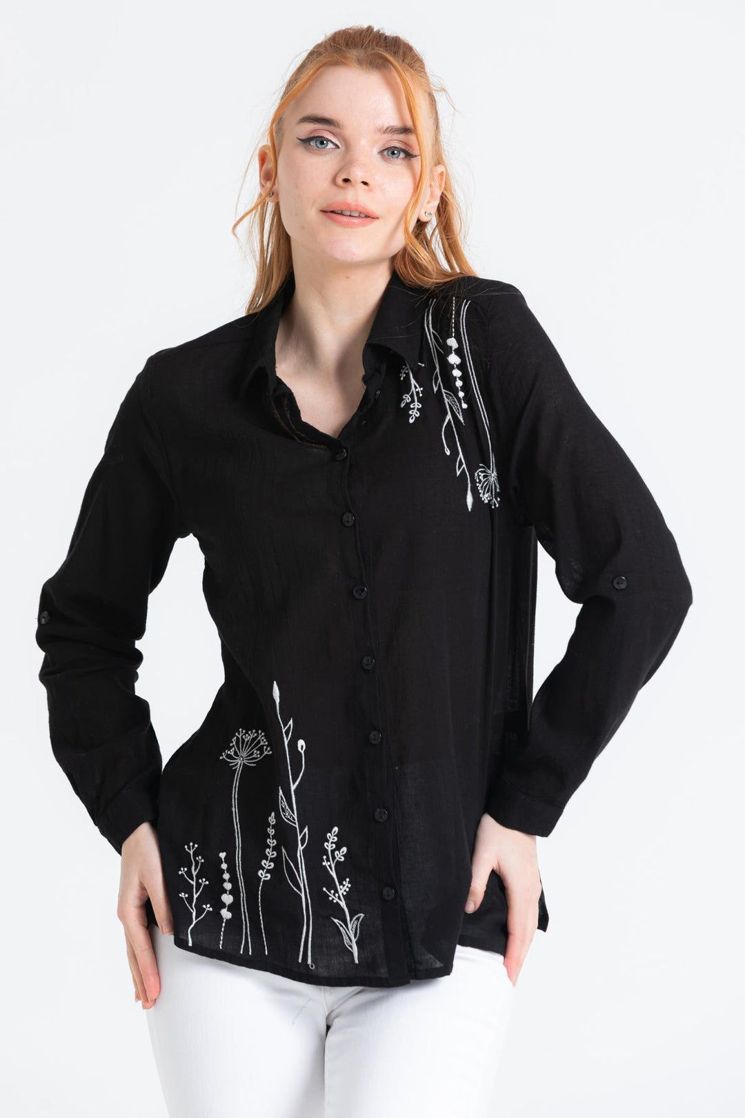 Firuze Long Sleeve Cotton Shirt