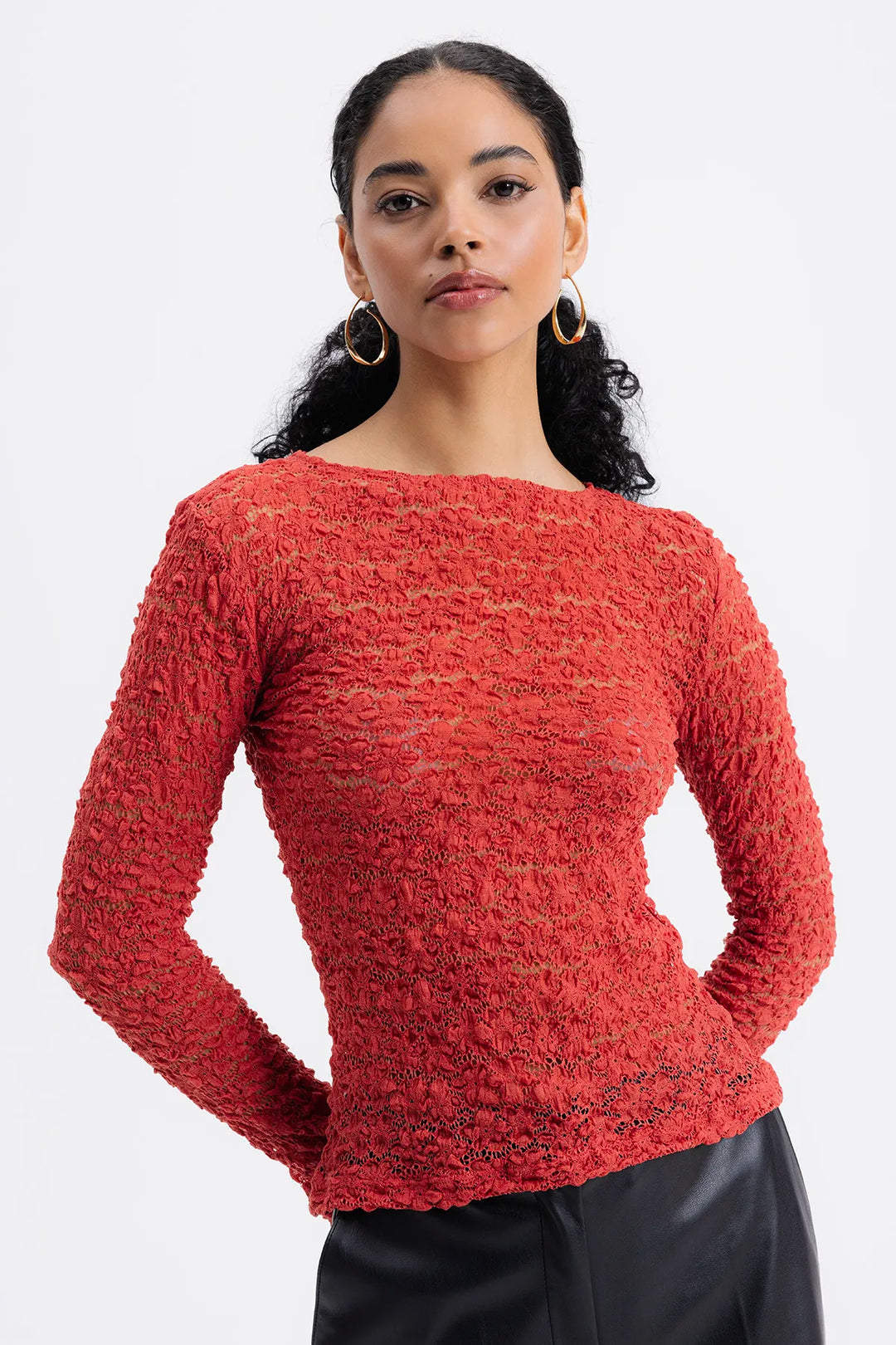 Ginevra Red Lace Top