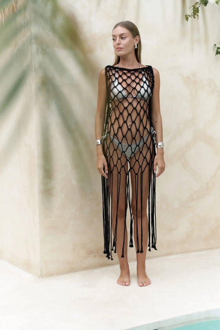 Ibiza Crochet Dress - Black