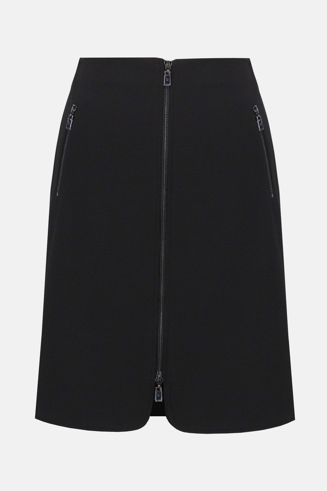 Black skirt with zippers on a white background