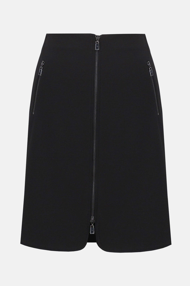 Black skirt with zippers on a white background