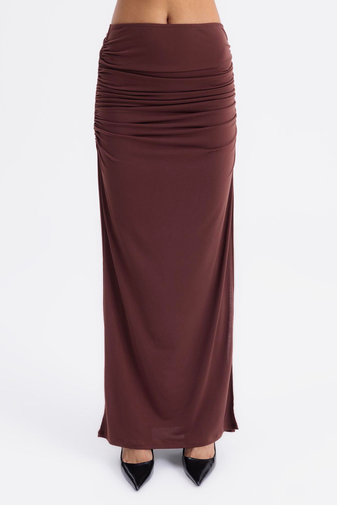 Isabella Brown Draped Skirt